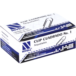 ▪ Clip cuadrado del no. 1 (32mm) acero niquelado resistente al rompimiento