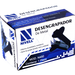 ▪  Desengrapador de metal quita grapas de tamaño mini y estándar ideal para oﬁcinas.